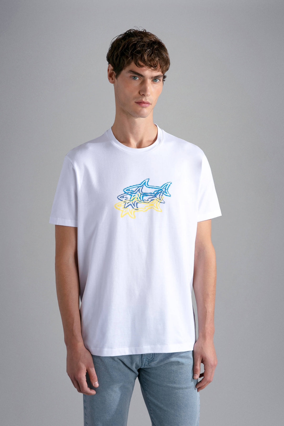 3 sharks printed t-shirt