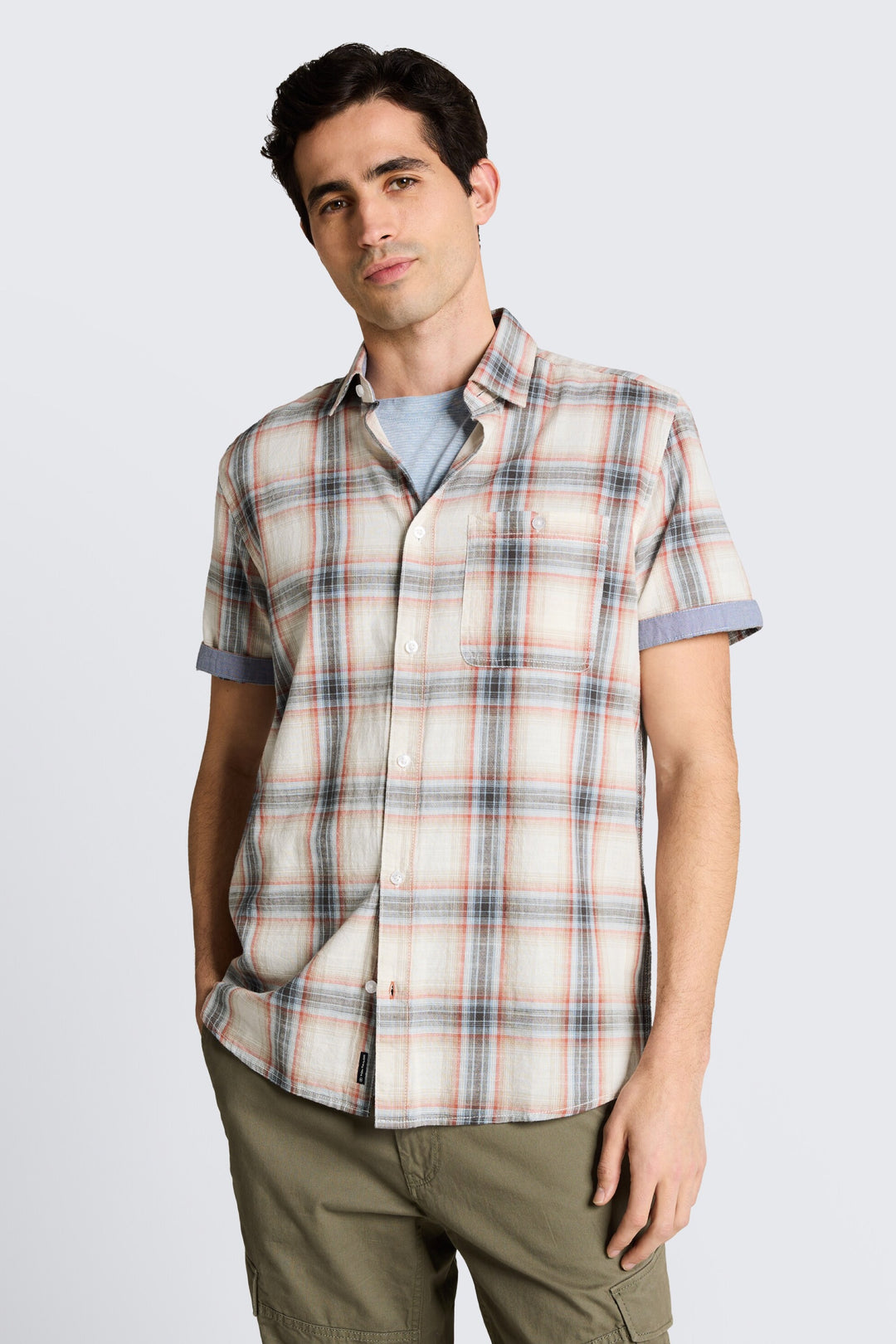 Chemise manches courtes à carreaux