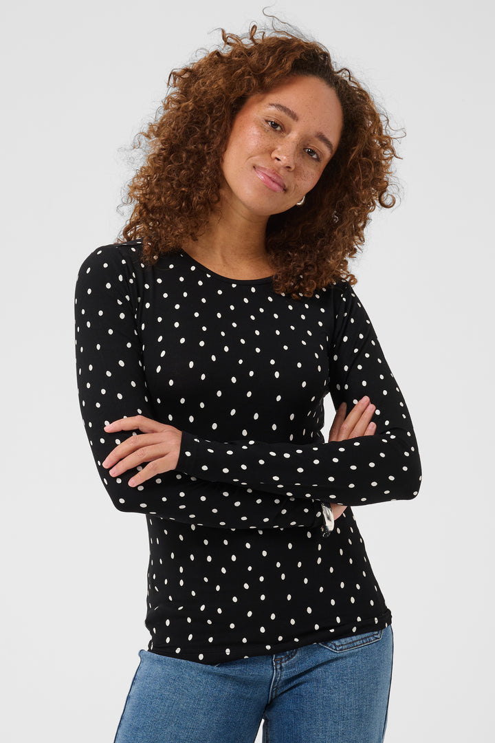 Bella Long-Sleeve Polka Dot T-Shirt