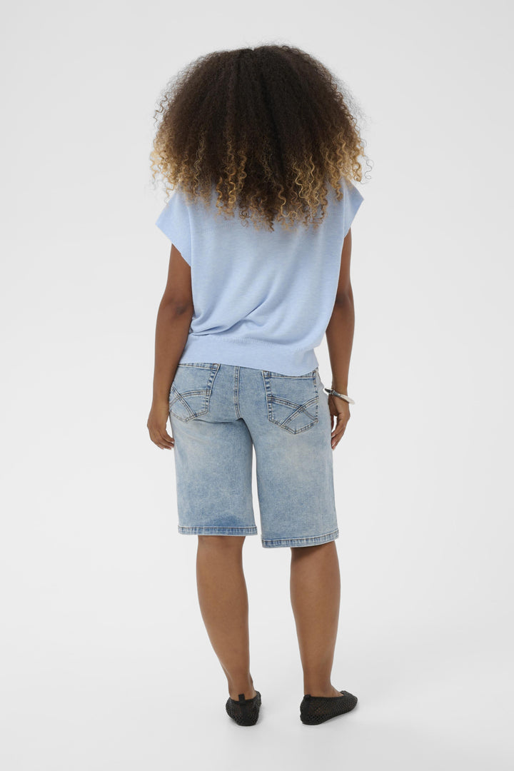 Haut en maille sans manches à col polo