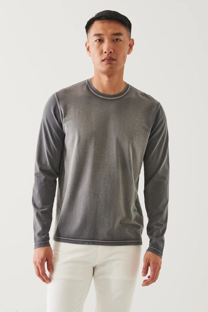 Long-sleeve pima cotton T-shirt