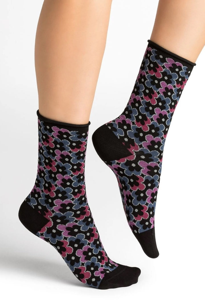 Flower print socks