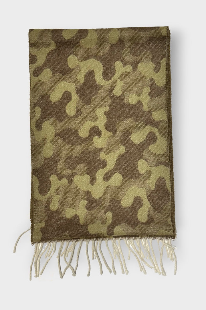 Army printed cashmere scarf