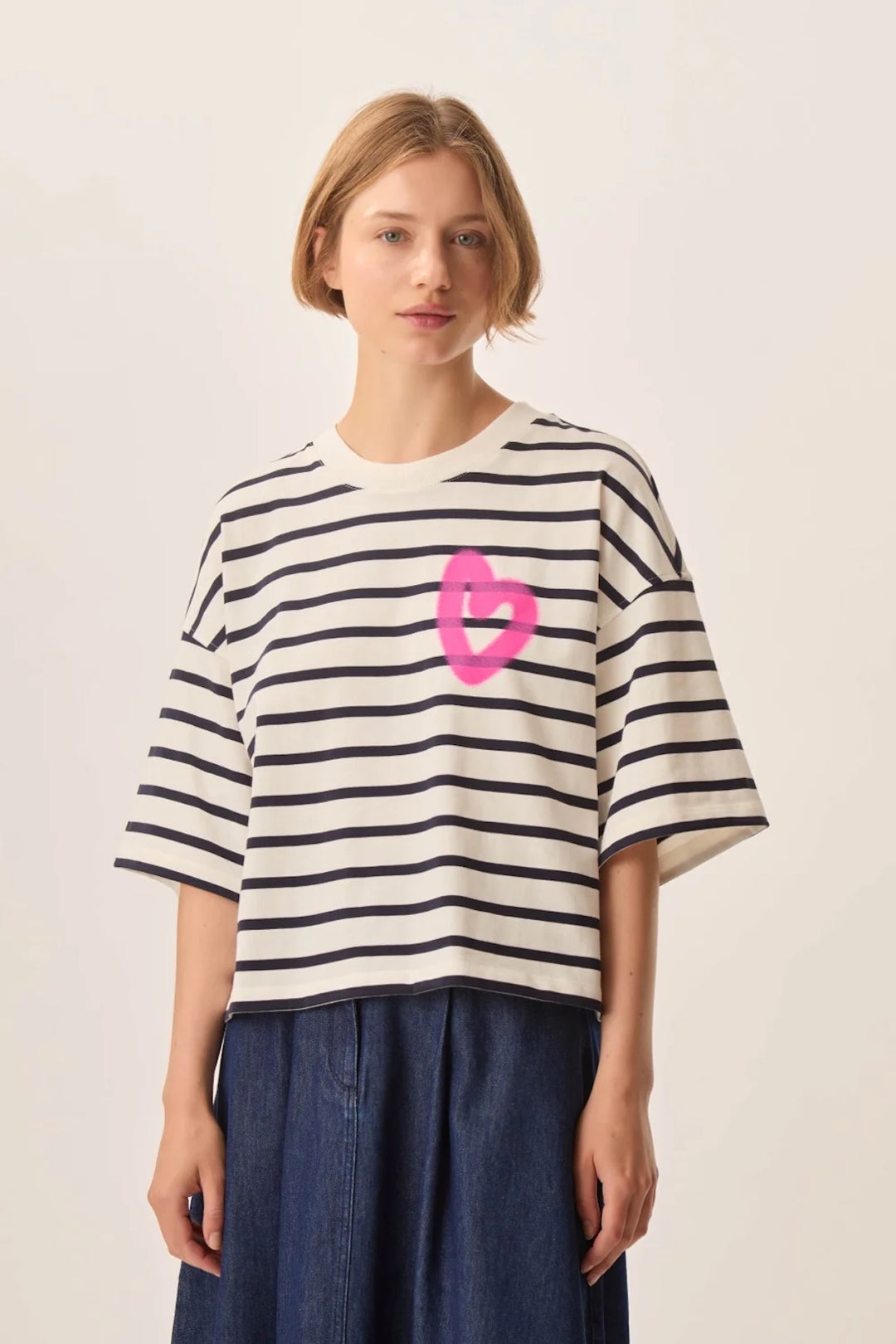 Chandail Fionna rayé manches courtes coupe ample