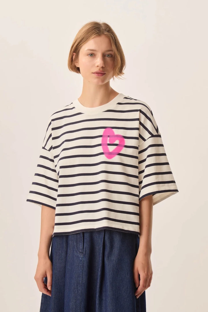 Chandail Fionna rayé manches courtes coupe ample