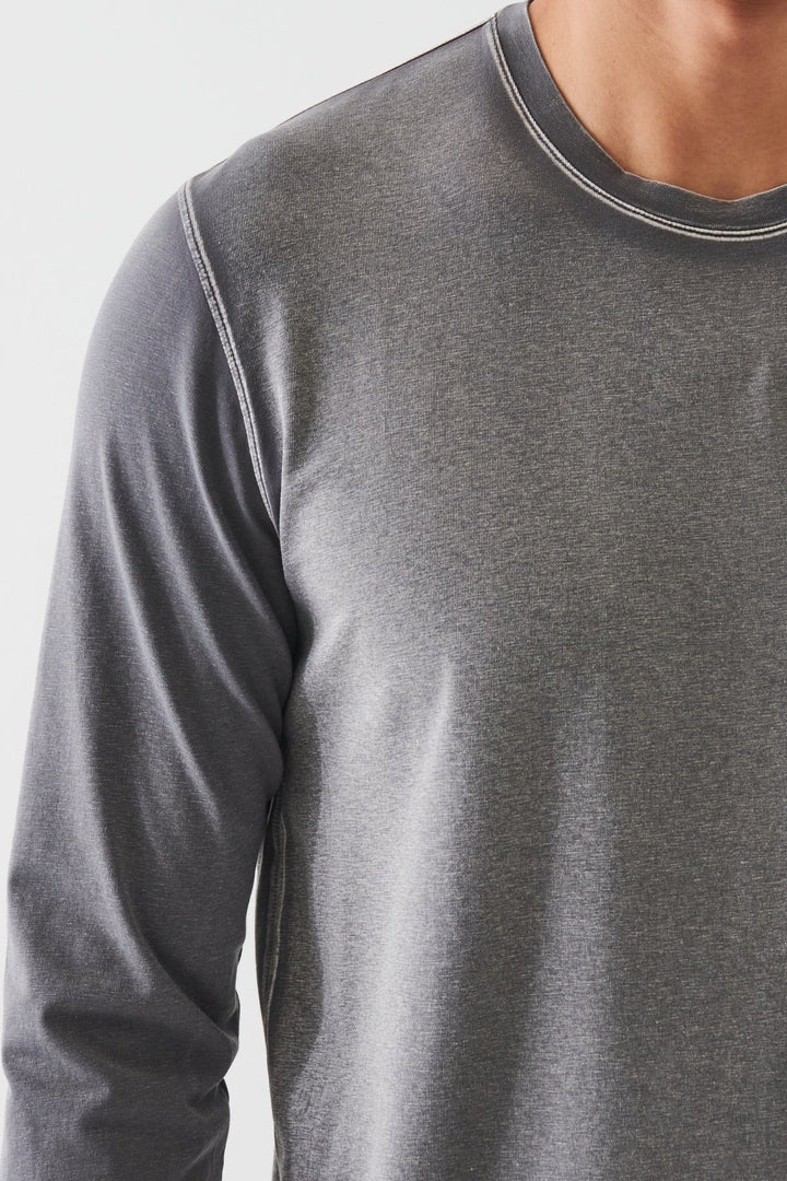 Long-sleeve pima cotton T-shirt