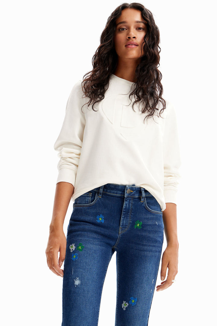 Embroidered push-up skinny jeans