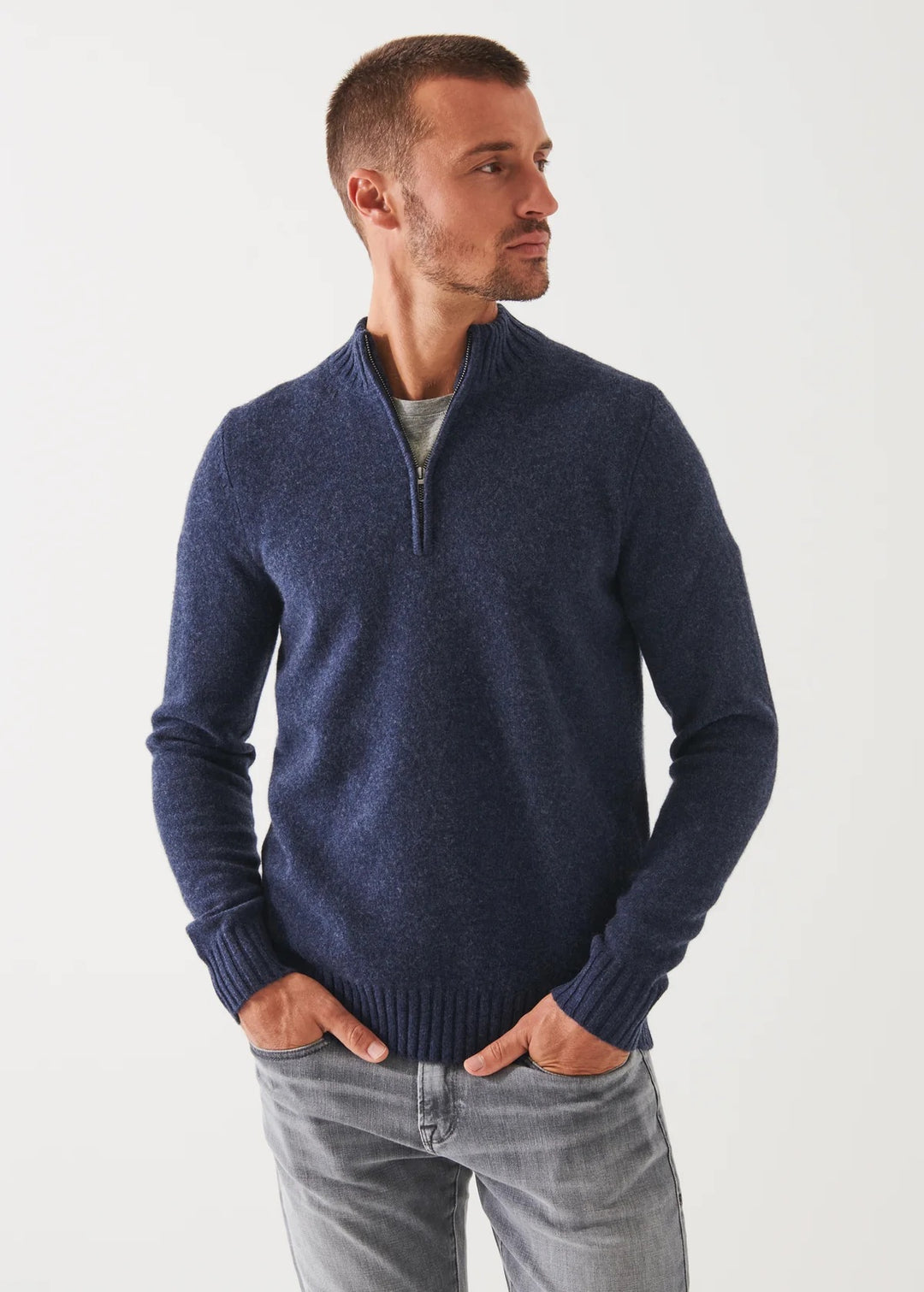 Half-zip merino sweater