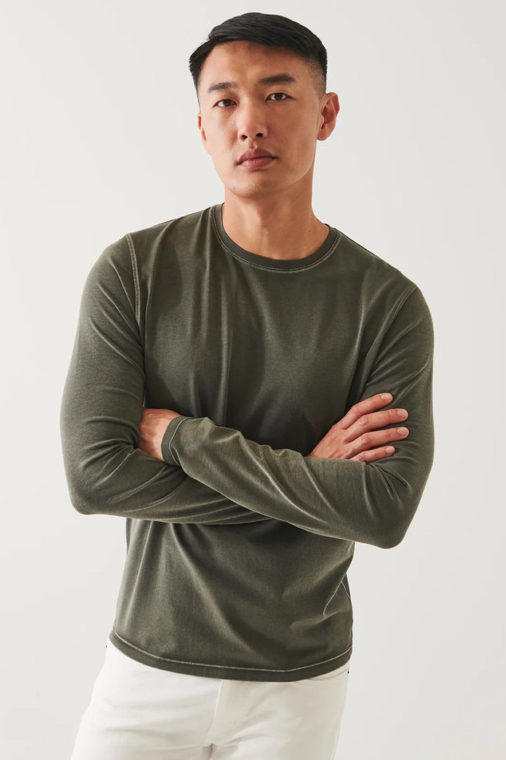 Long-sleeve pima cotton T-shirt