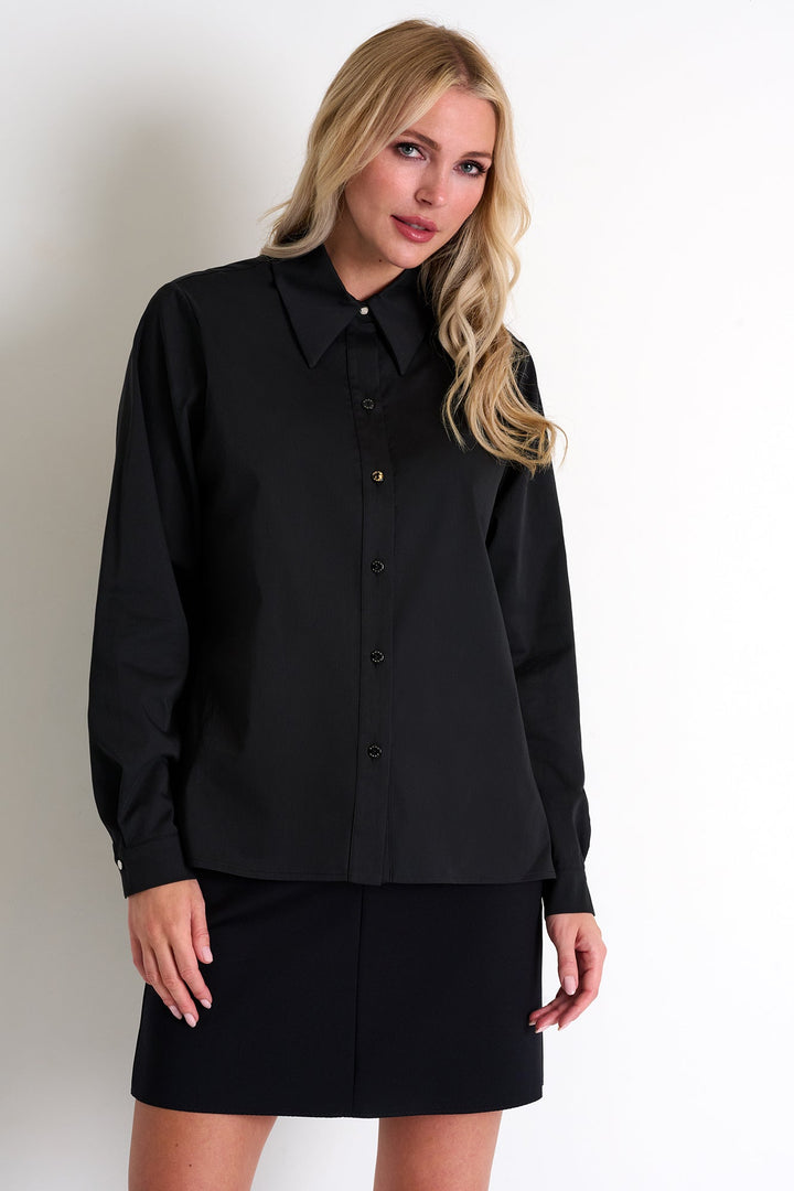 Poplin Shirt - 52466-81-800 02 / 800 Caviar / 69% COTON 26% NYLON 5% ELASTANE