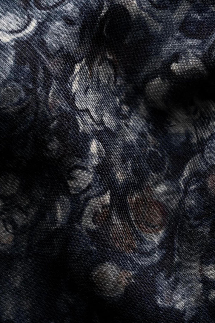 Floral-print merino wool shirt