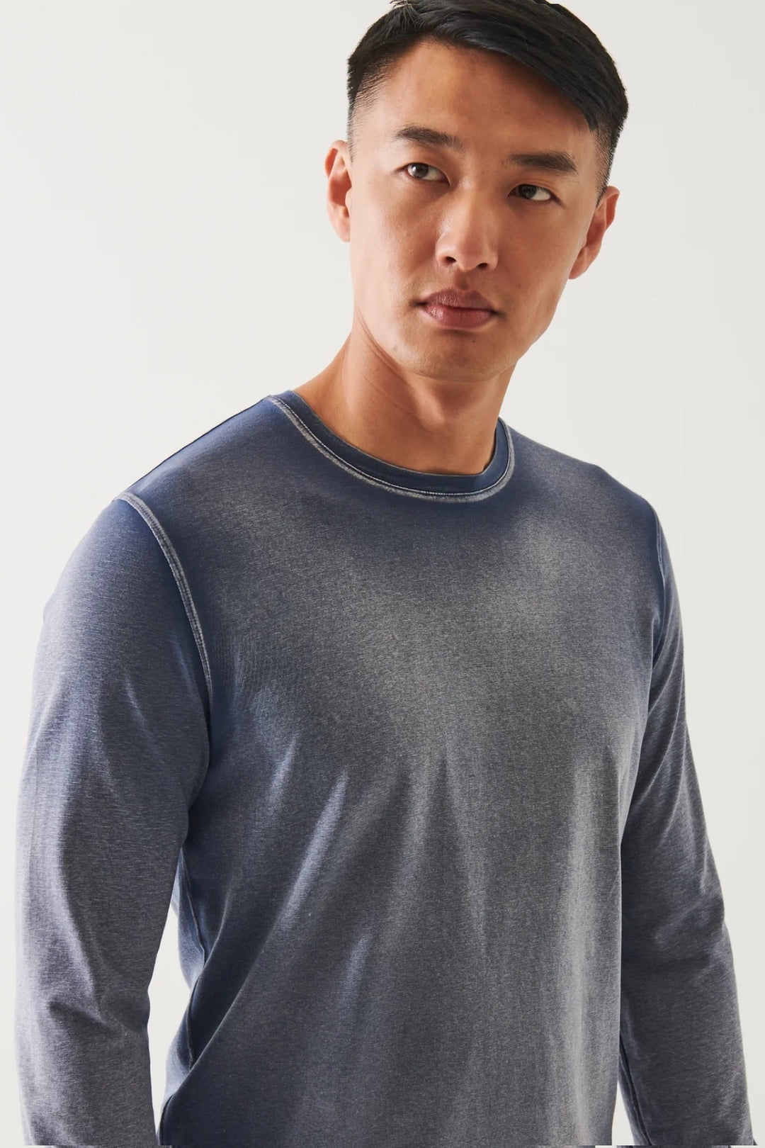 Long-sleeve pima cotton T-shirt