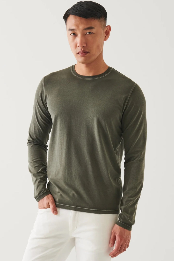 Long-sleeve pima cotton T-shirt