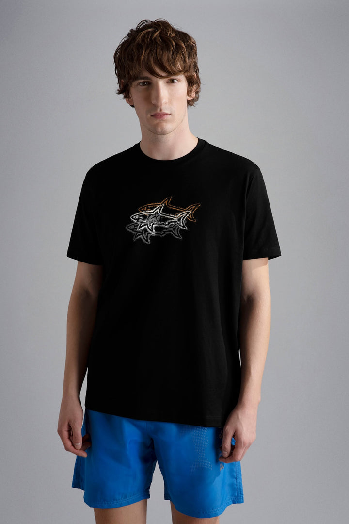 3 sharks printed t-shirt