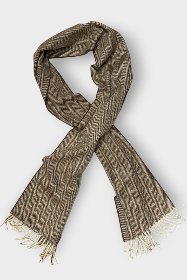 Herringbone cashmere scarf