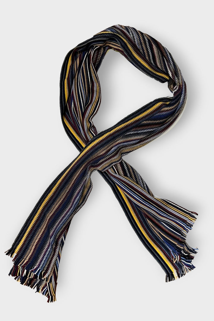 Multicolored striped scarf