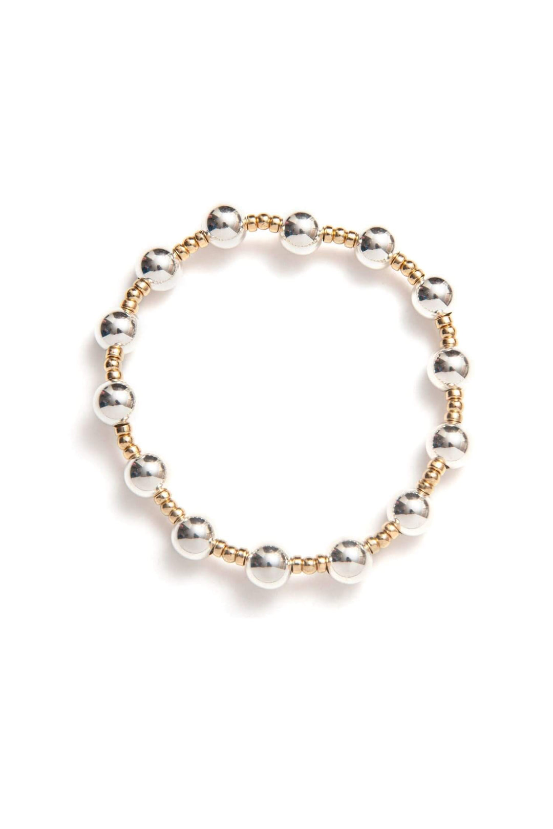 Bracelet Be Bubbly avec perles dorées et argentées, mélange élégant et ludique, Collection Dress To Impress.