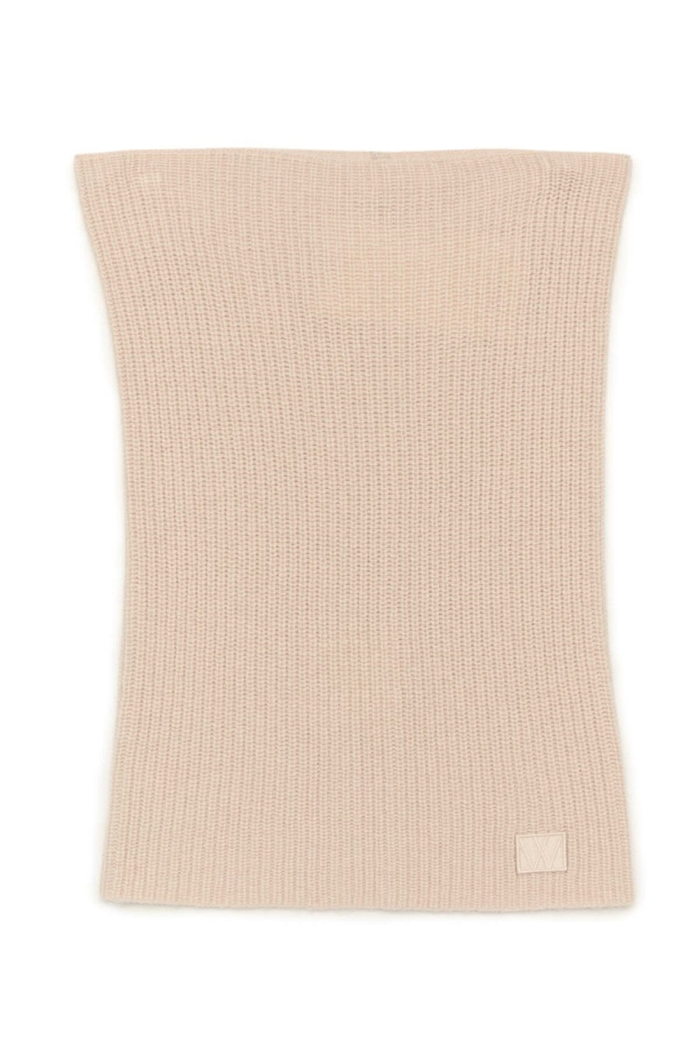 Cache-cou en laine d'agneau de couleur neutre avec texture côtelée et monogramme InWear.