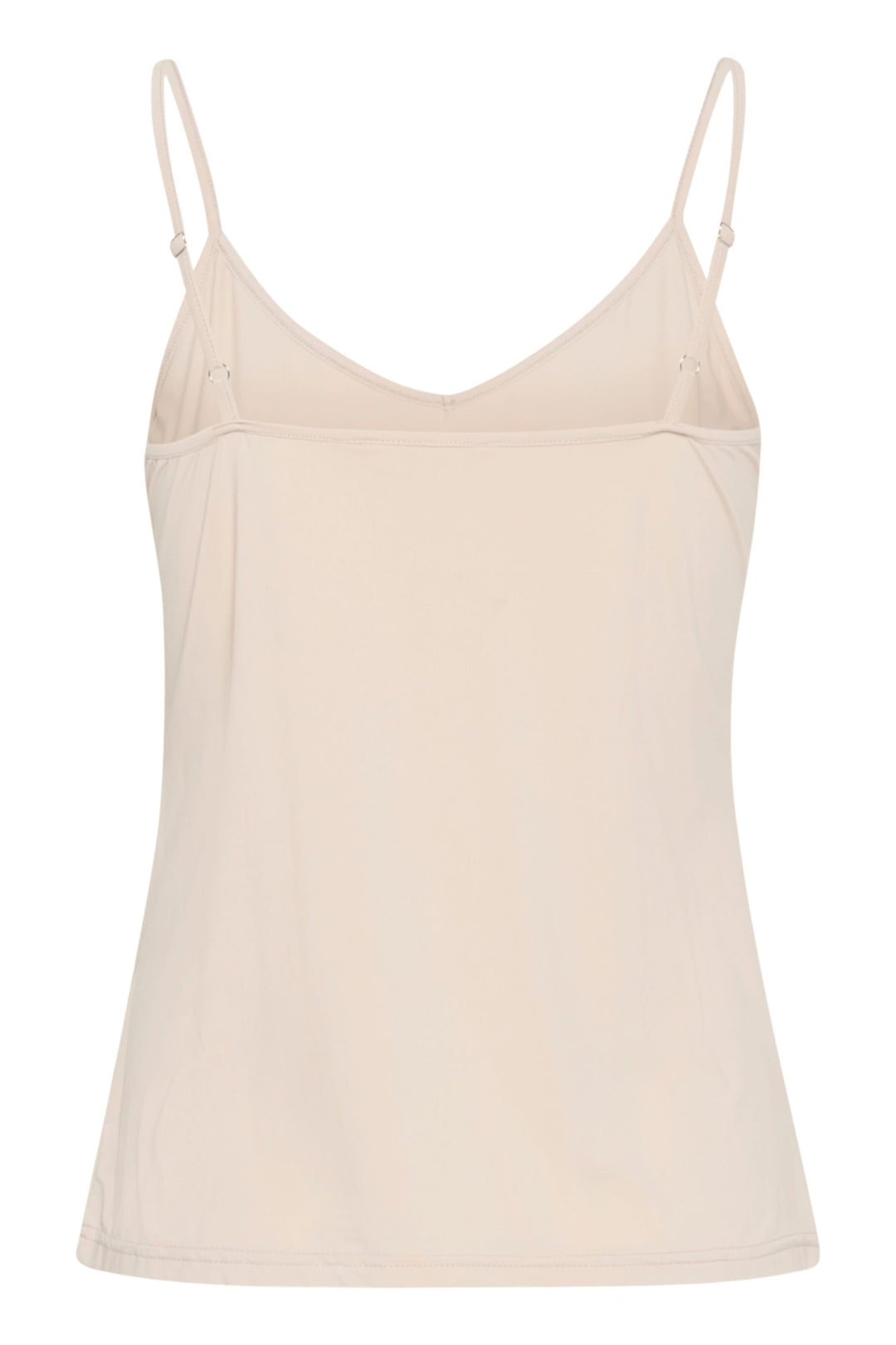 Camisole Lissandra encolure en V délicate, coupe ajustée, bretelles fines, couleur crème, confortable et polyvalente pour toute occasion.