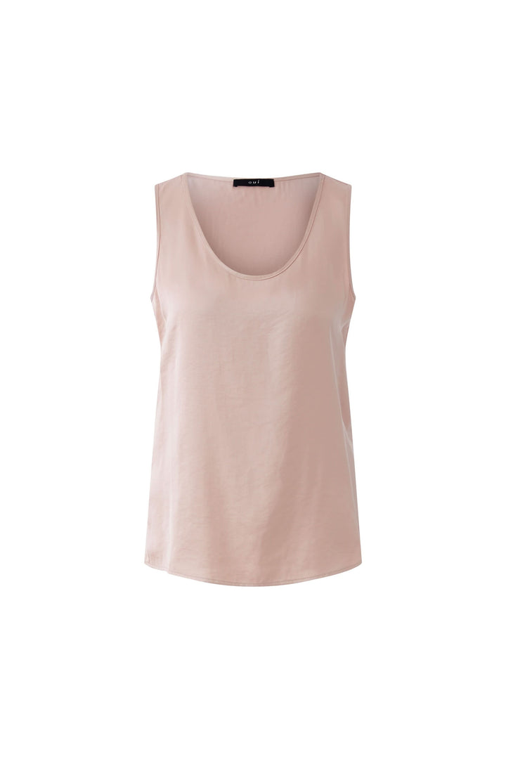 Camisole fluide élégante avec coupe droite, encolure arrondie, idéale pour superposition ou port seul. Décris moi le produit en français.