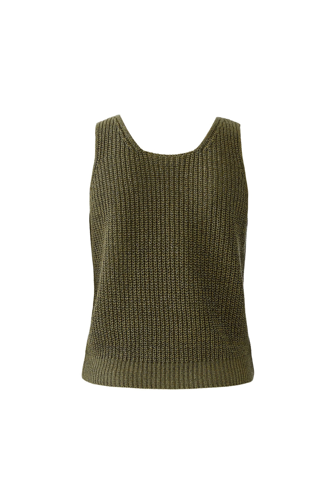 Camisole tricoté en fil spécial avec encolure droite et maille texturée pour un style polyvalent et confortable.