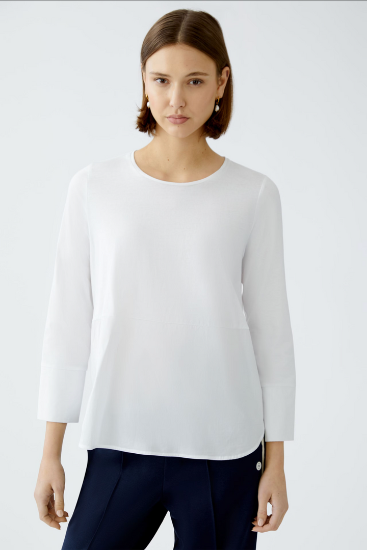 Collarless blouse