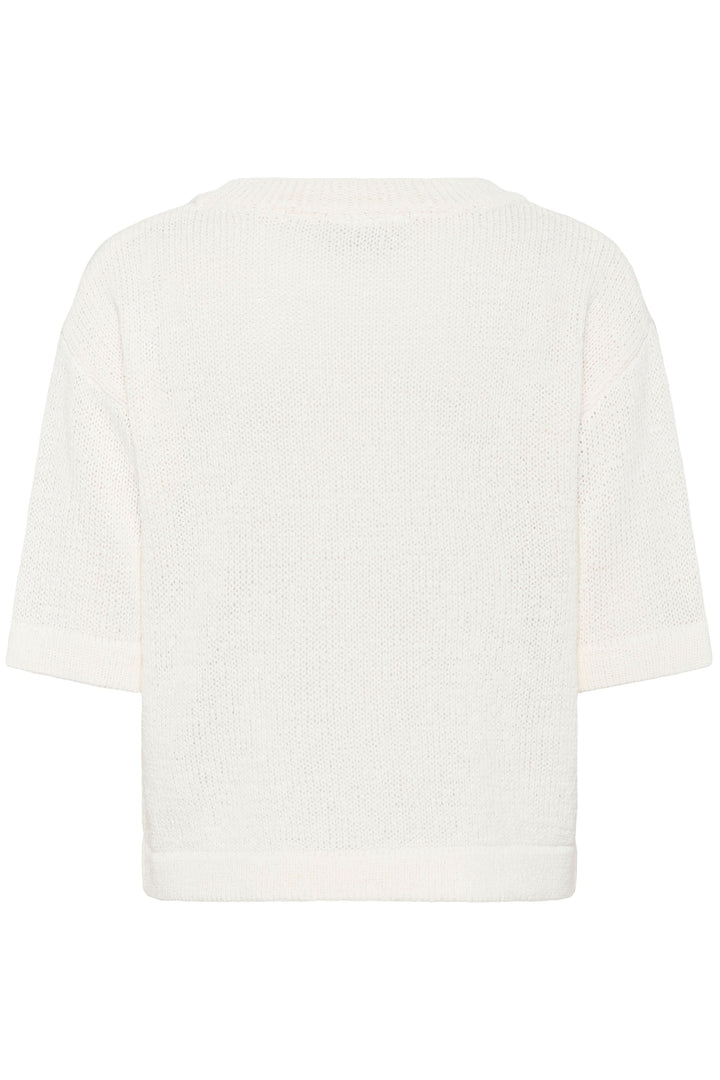 Chandail Sevita en maille légère avec coupe droite et manches courtes, idéal pour un style moderne et épuré.