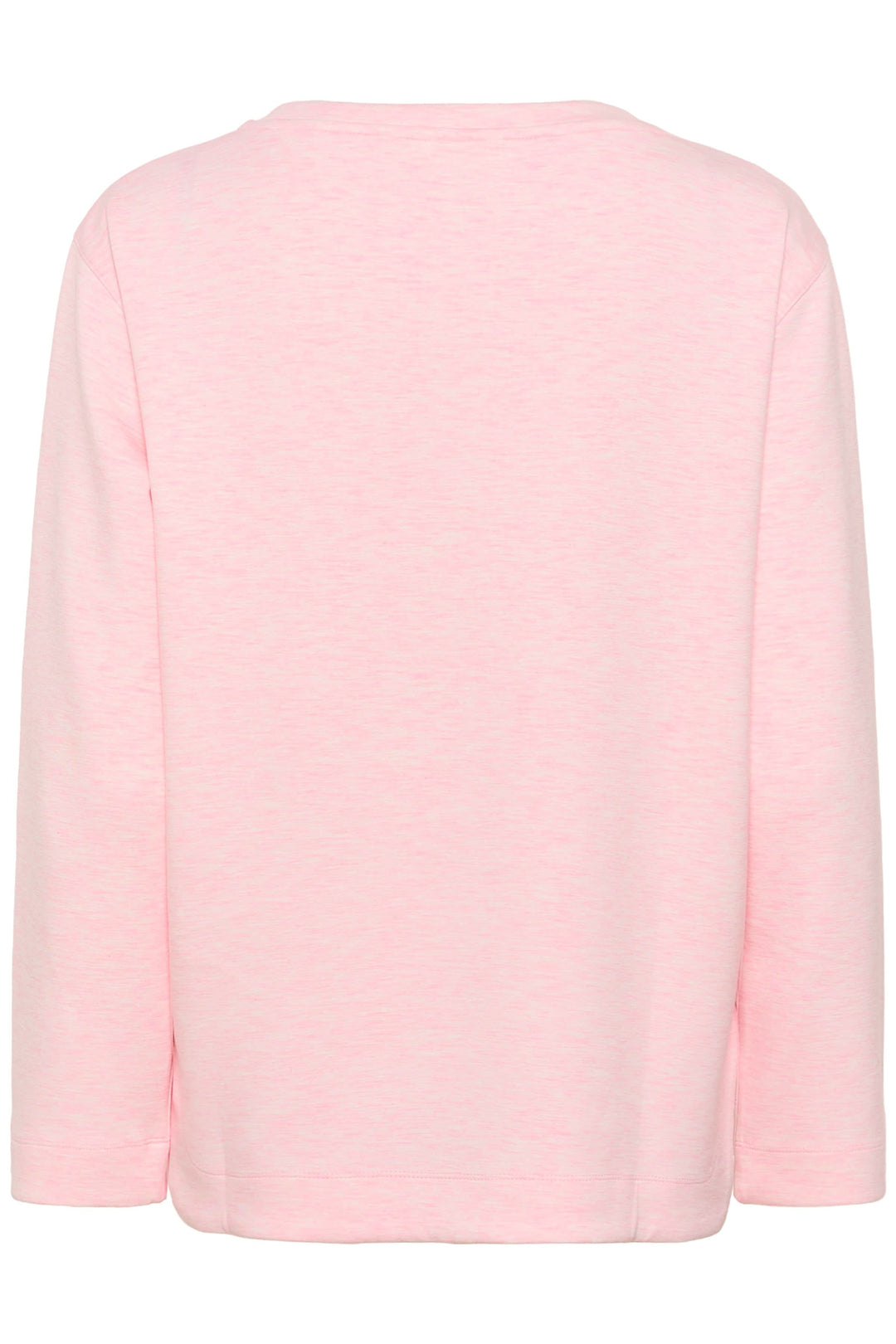 Chandail Gincent rose à manches longues et encolure arrondie, parfait pour un look décontracté et confortable au quotidien.