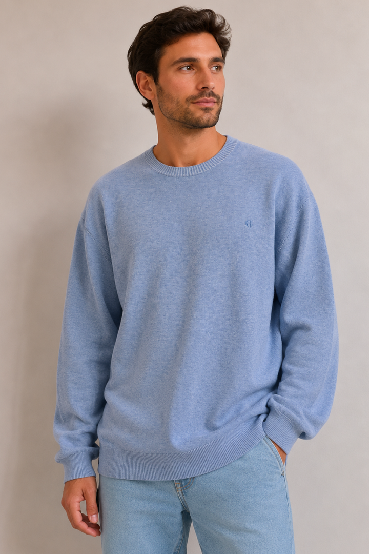 Sweater with a contrasting neckline