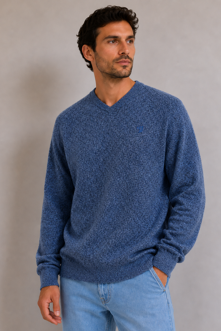 Textured long-sleeve sweater
