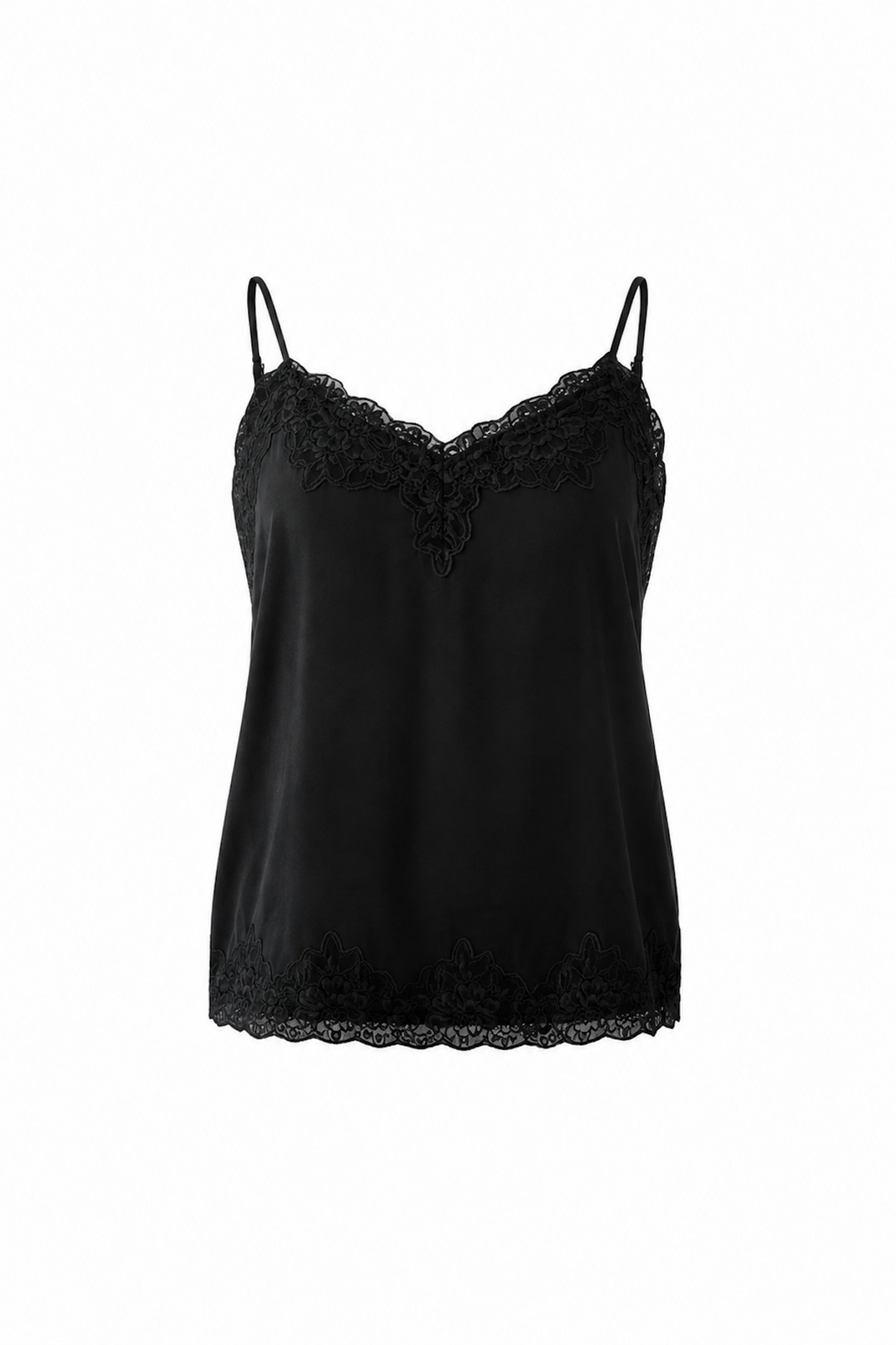 Satin camisole with lace 