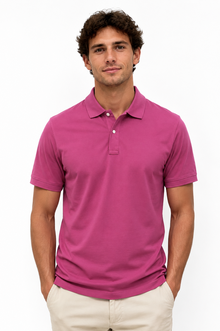 Short-sleeve piqué polo shirt