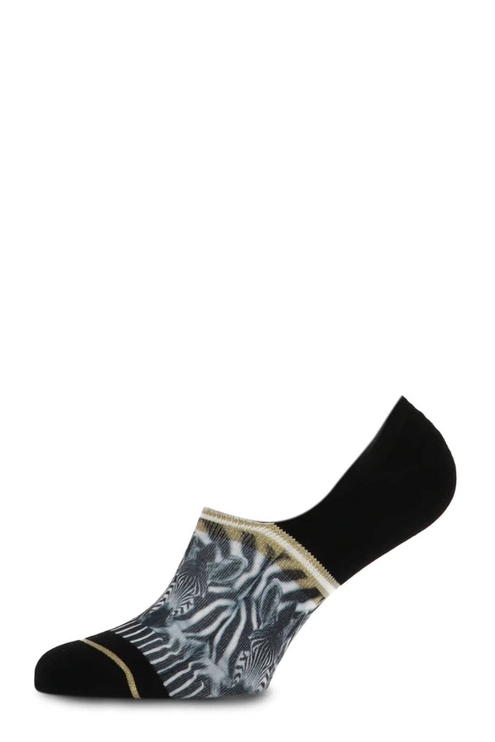 Chaussettes invisibles avec imprimé zèbre, design élégant et talon antidérapant pour un confort toute la journée.