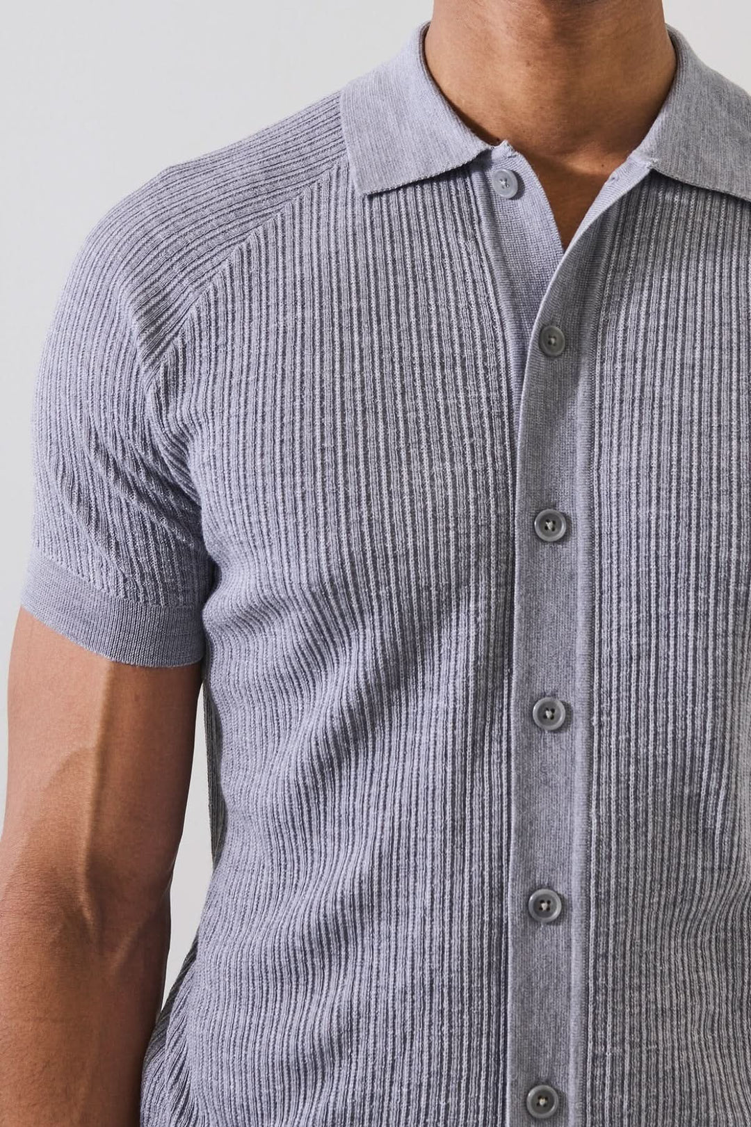 Button-down shirt made of merino wool and silk