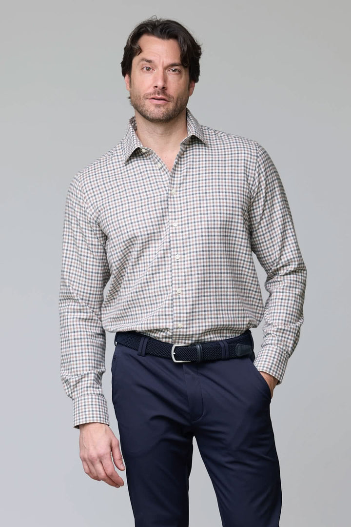 Mini gingham flannel shirt