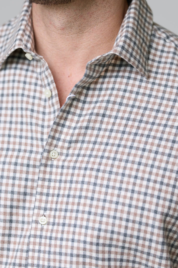 Mini gingham flannel shirt