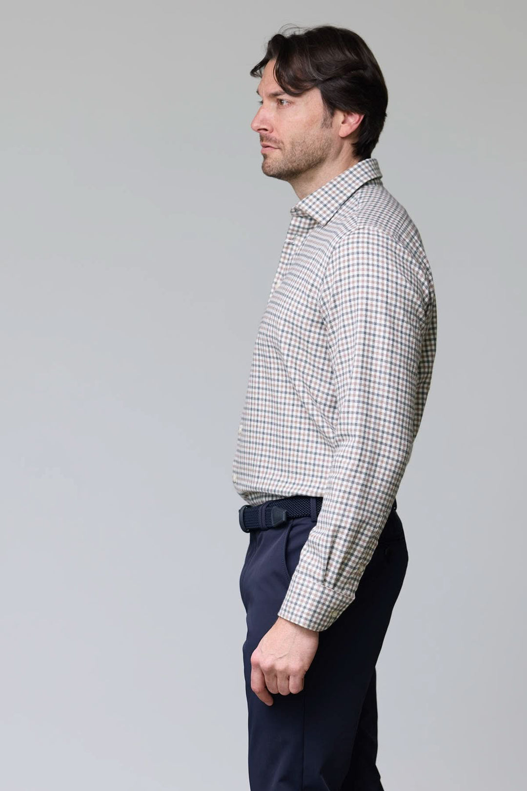 Mini gingham flannel shirt