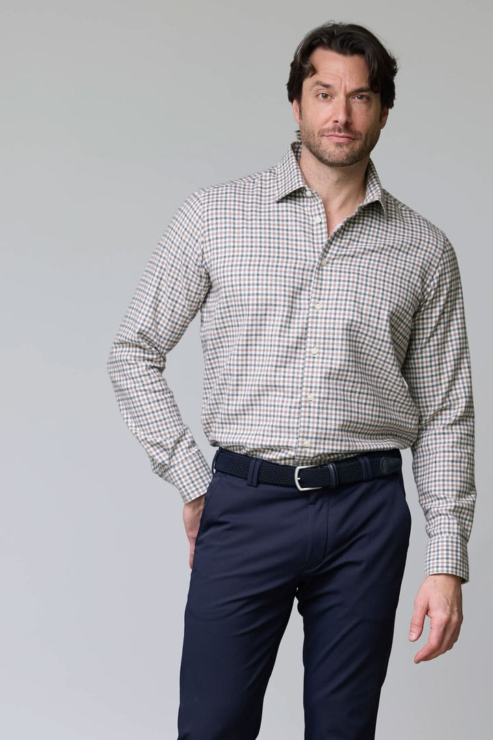 Mini gingham flannel shirt