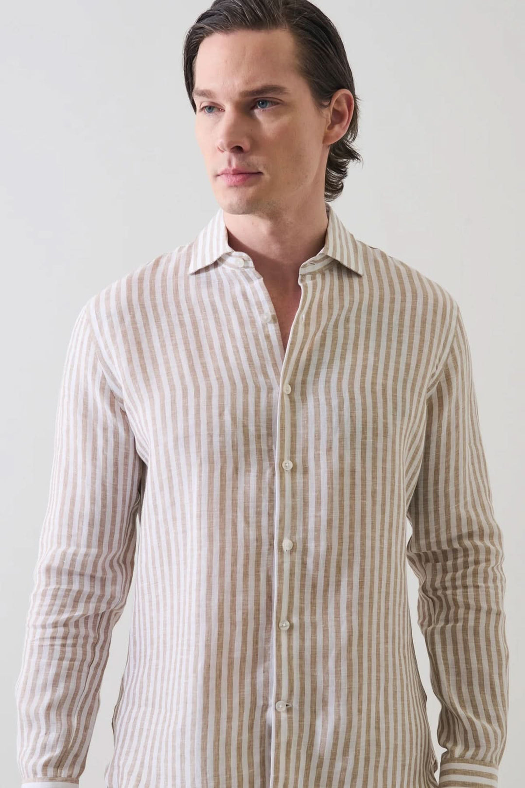 Chemise en lin à rayures bengal