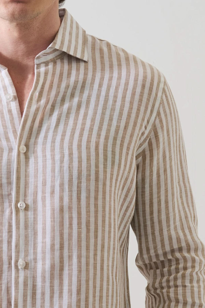 Chemise en lin à rayures bengal