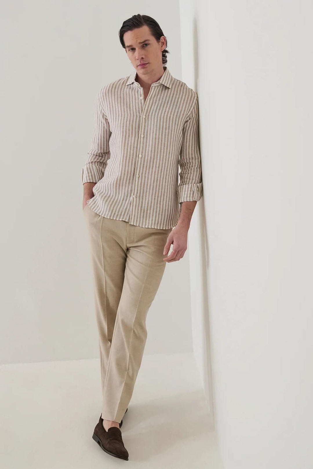 Chemise en lin à rayures bengal
