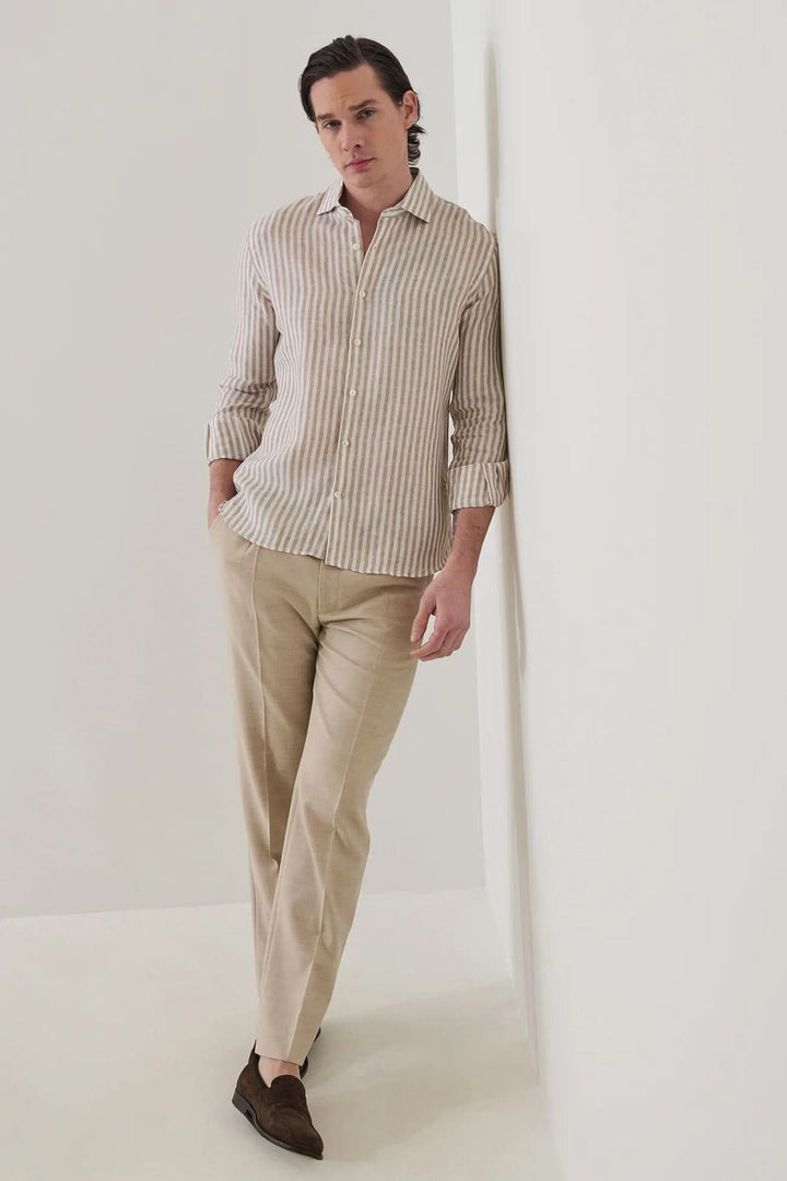 Chemise en lin à rayures bengal