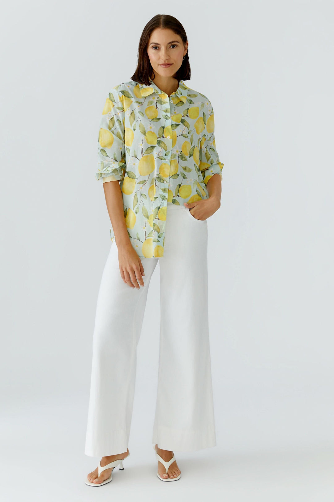 Flowy shirt with lemon print