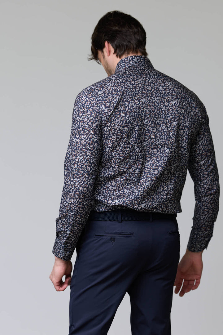 Shirt with abstract floral pattern