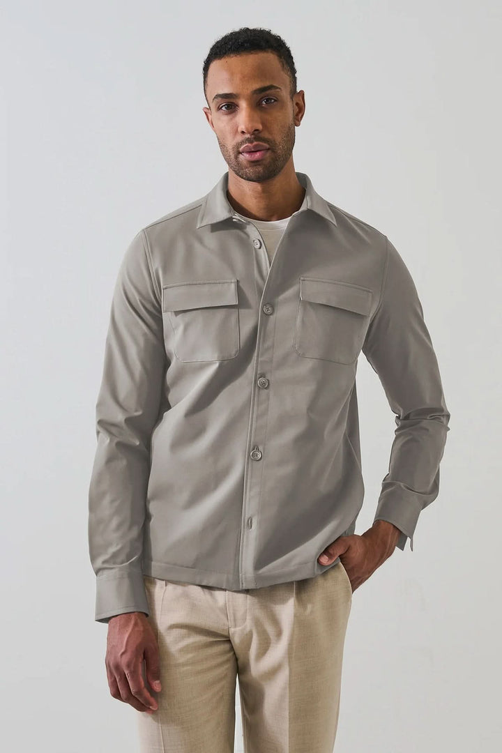 Stretch shirt-jacket