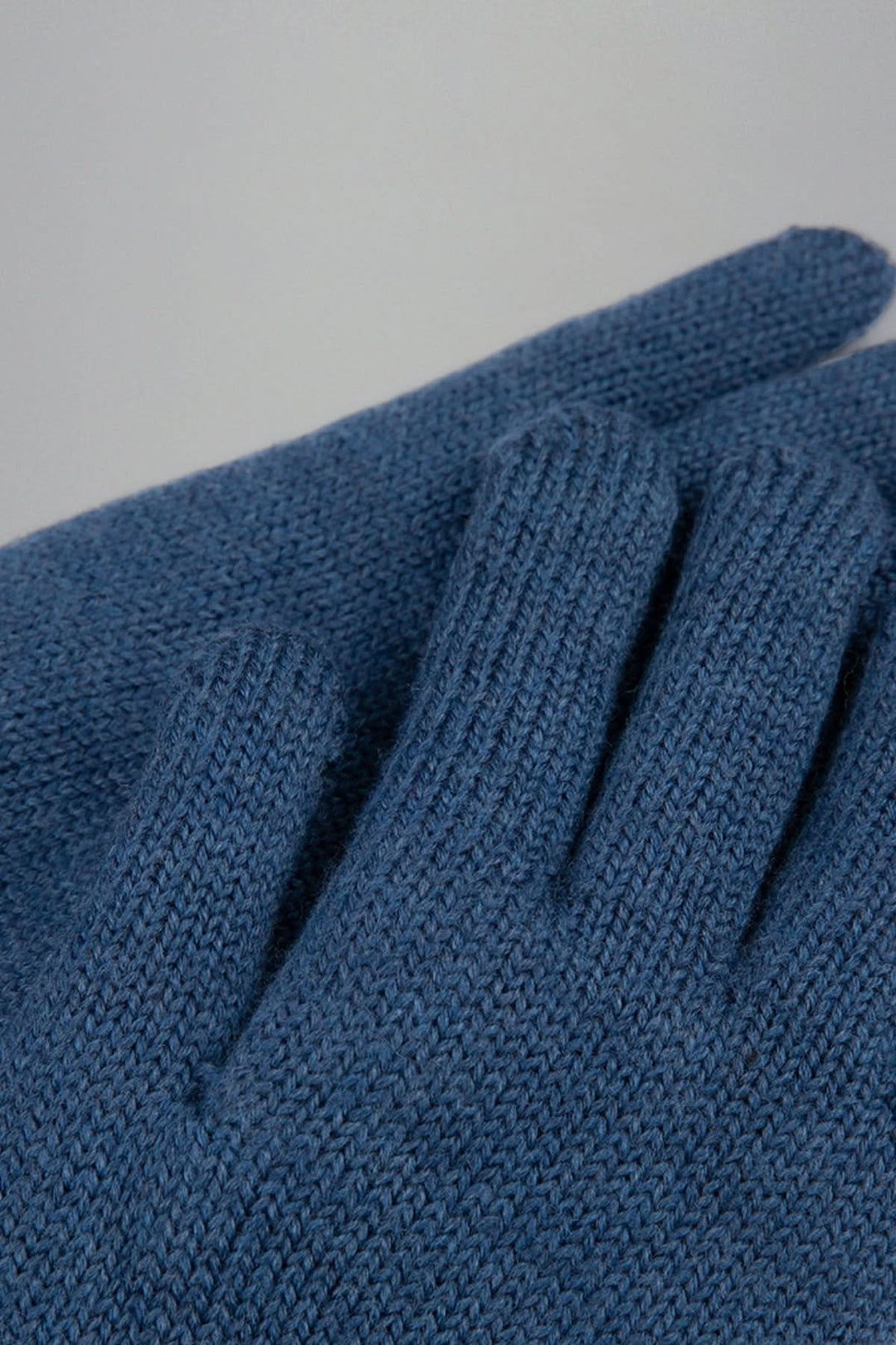 Gants en maille doublés avec garniture en suédine, bleu, confortables et élégants pour l&