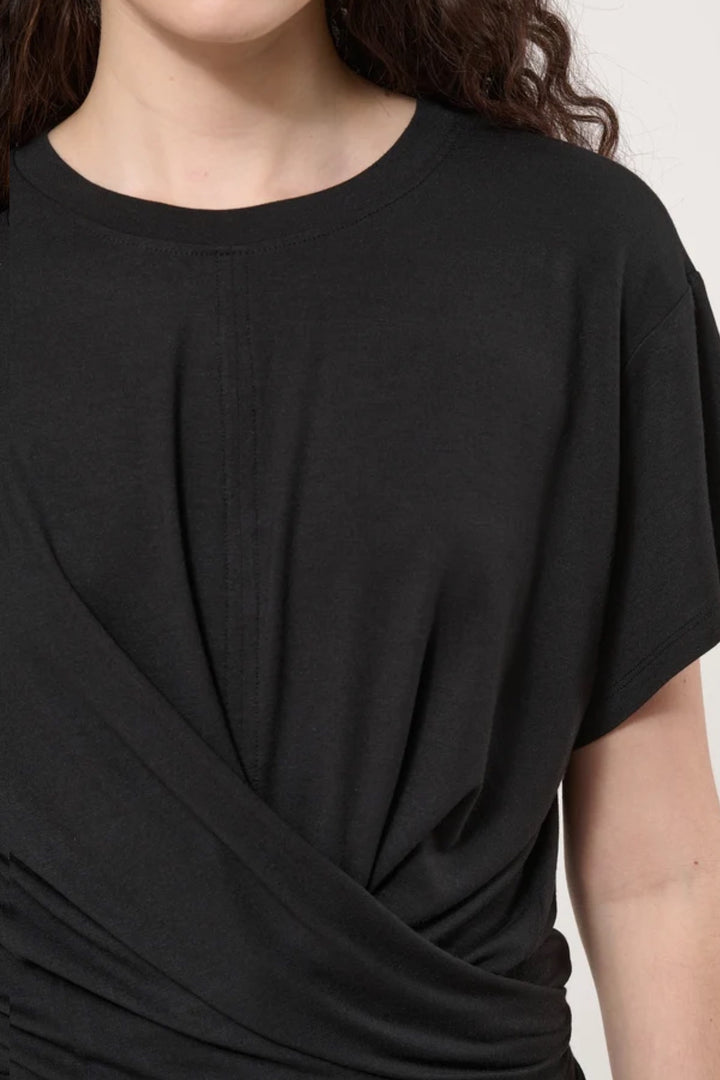 Cross-over draped T-shirt