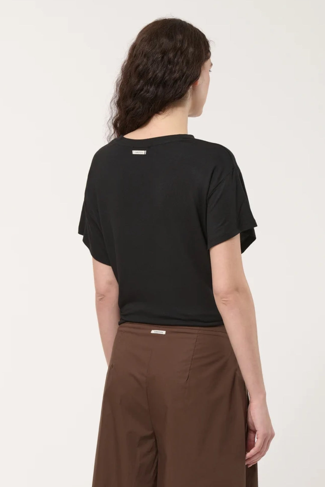 Cross-over draped T-shirt