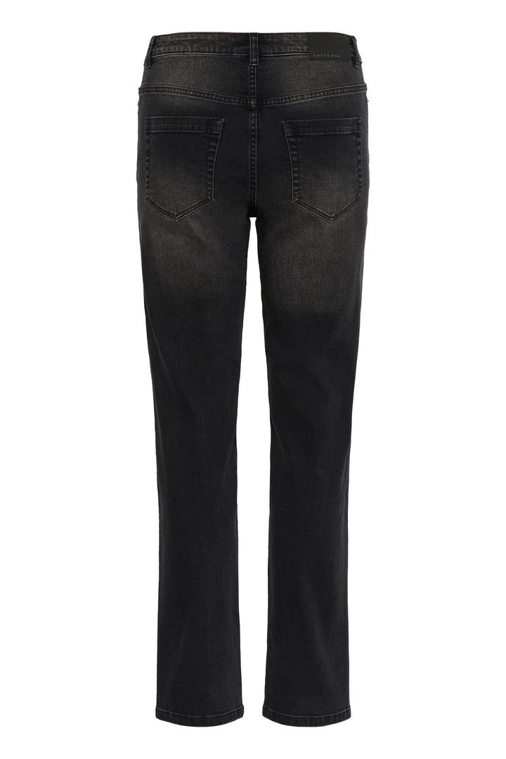 Jean Maris coupe droite taille classique, finition délavée, vue arrière, pantalon moderne et polyvalent, passants de ceinture