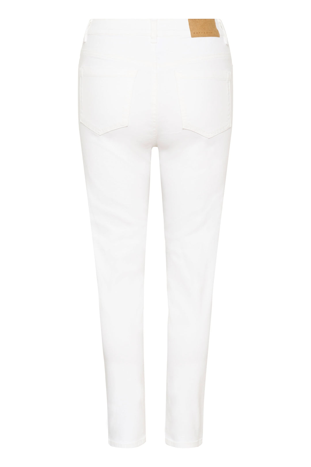 Jean Willow coupe droite à taille régulière - vue arrière blanche montrant les détails classiques et la coupe droite élégante.